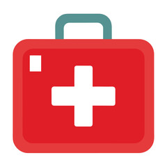 Obraz premium First Aid Kit Box Icon Medical Health & Emergency Symbol