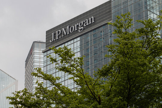 Hong Kong, China - Apr 5, 2024: J.P. Morgan logo is seen at its Hong Kong office. JPMorgan Chase and Co. is an American multinational finance company headquartered in New York City.