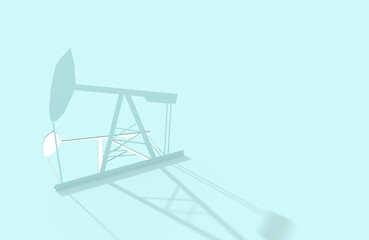 Paper cut style oil derrick icon. 3D render