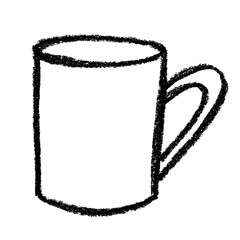 Cute cup of tea or coffee illustration Simple mug clipart Cozy home doodle Single element for design