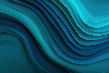 Abstract flowing teal and navy blue wavy lines