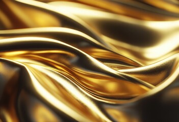 Golden fabric drapes in flowing folds