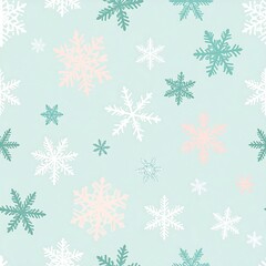 Pastel Snowflake Pattern, Seamless Winter Design
