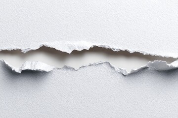 Ripped white paper, a horizontal tear exposing a lighter area