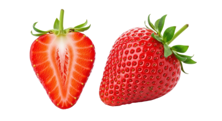 Isolated Strawberry Halves