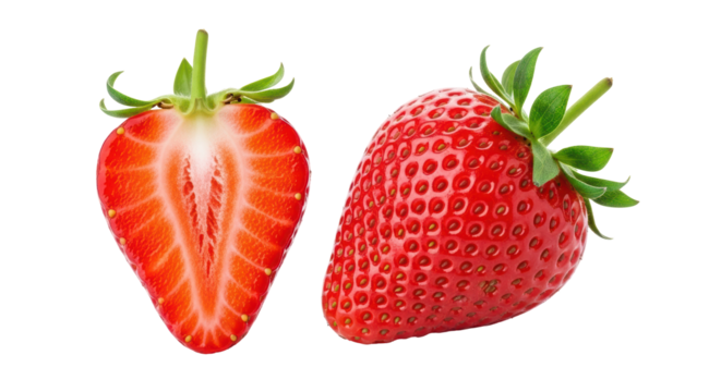 Isolated Strawberry Halves