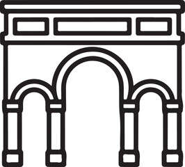 Fototapeta premium Iconic parisian landmark arc de triomphe outline simple monument architecture