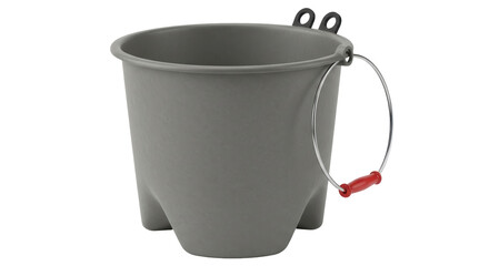 Isolated Gray Plastic Bucket
