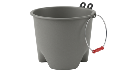 Isolated Gray Plastic Bucket