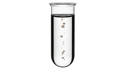 Isolated Test Tube with Liquid and Bubbles