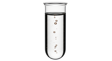 Isolated Test Tube with Liquid and Bubbles