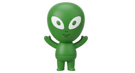 Isolated Green Alien Toy