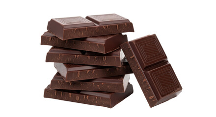 Isolated Pile of Dark Chocolate Pieces