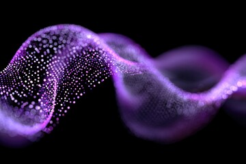 Abstract swirling, particle-based design in purple and pink