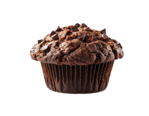 Chocolate mafia with chocolate chips on a transparent background