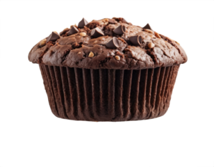 Chocolate mafia with chocolate chips on a transparent background