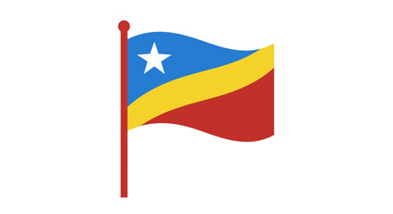 Vector SVG Icon of Flag with Wavy Design in Bright Colors in Flat Style for Web and Digital Use