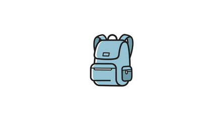 Vector SVG Icon of Backpack in Minimalist Flat Design Style with Blue Color for Web and Mobile Applications