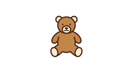 Naklejka premium Cute Bear Vector SVG Icon with Flat Design Style in Brown and Beige Colors