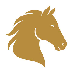 Horse head golden coloe silhouette vector style 