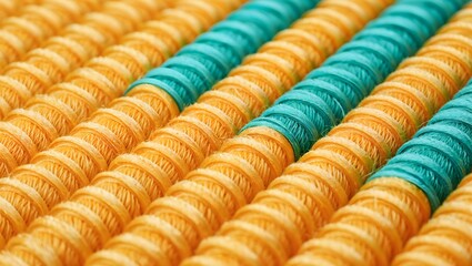 Fototapeta premium Close up of alternating orange and teal swim lanes in a swimming pool