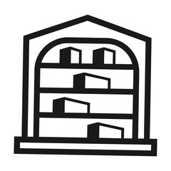 Modern Storage Shelf Logo with Minimal Line Art Design