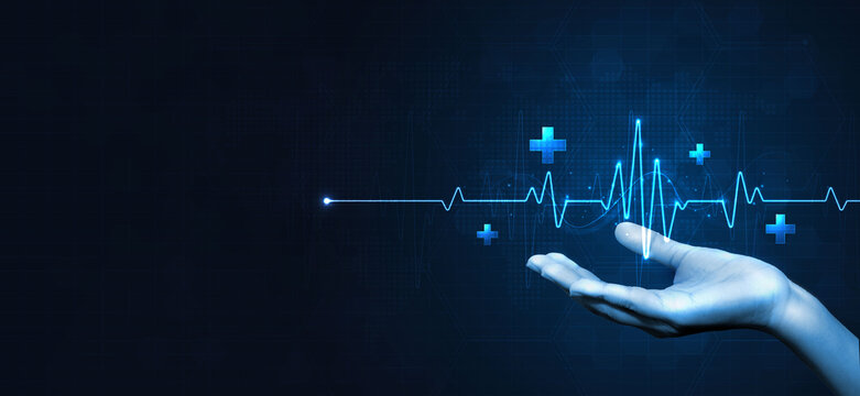 Heart pulse and heartbeat. world heart day. health care medical focus heartbeat for checking the function of the patient heart. modern simple design for medical apps, websites and hospital.