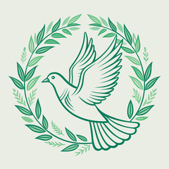 Obraz premium A delicate hand drawn sketch style illustration of a peaceful dove in flight perfect for symbolic or artistic projects
