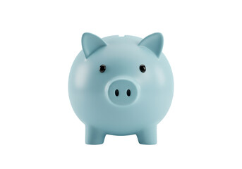 Isolated Pale Blue Piggy Bank for Childhood Savings