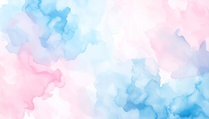 Fototapeta premium Abstract pastel watercolor blend in pink and blue with soft transitions and dreamy texture.