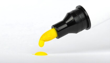 Close-up of a yellow marker dripping