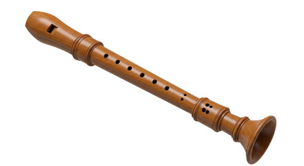 Isolated Wooden Recorder