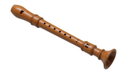 Isolated Wooden Recorder