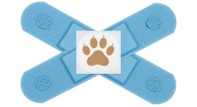 Isolated Adhesive Bandages With Paw Print - Powered by Adobe