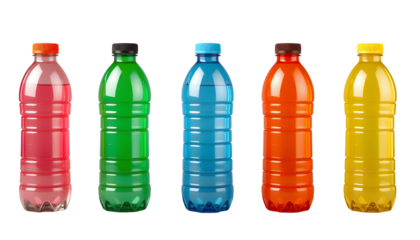 Colorful Bottles of Refreshing Drinks