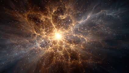 Obraz premium Cosmic explosion; radiant nebula