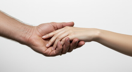 Two hands clasping each other gently showing support and connection between people