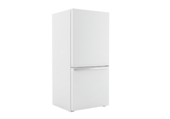 Isolated Modern White Refrigerator Appliance with Two Doors