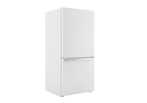 Isolated Modern White Refrigerator Appliance with Two Doors