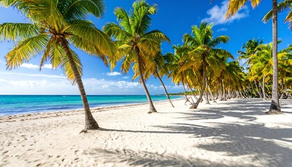 Tropical beach scene with palm trees (1)