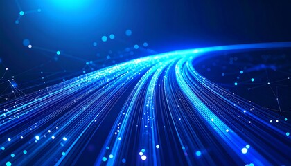 Obraz premium Abstract digital pathway. Blue light streaks