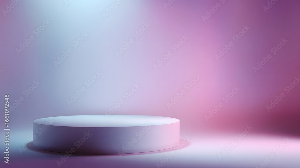 Wall mural circular podium with abstract color gradient backdrop