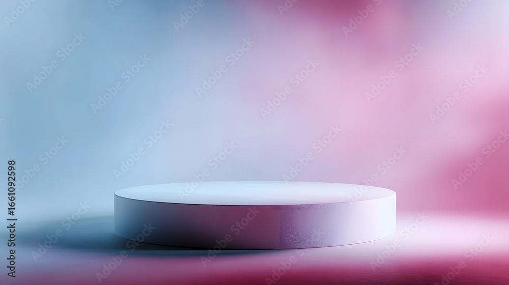 Wall mural circular podium with abstract color gradient background