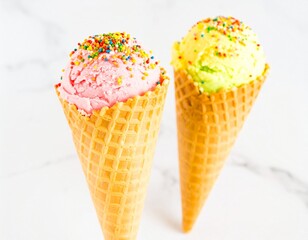 Ice cream cones with sprinkles