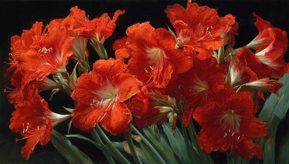 Close-up of vibrant orange lilies