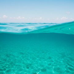 Obraz premium Underwater View of a Clear Turquoise Ocean