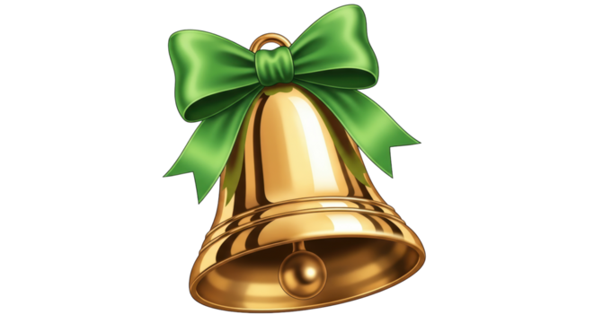 Isolated Gold Christmas Bell