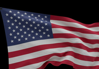 Obraz premium The American Flag Waving Proudly in the Breeze Representing Freedom and Unity