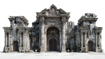 Obraz premium ancient stone temple ancient stone temple ancient stone temple with grand archway and classical columns in ruins