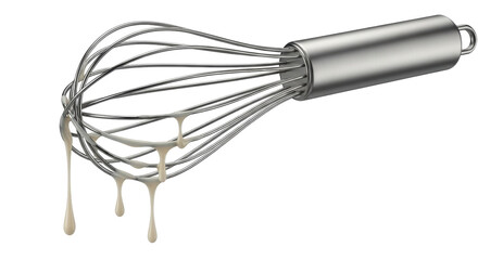 Isolated Whisk with Cream Drips